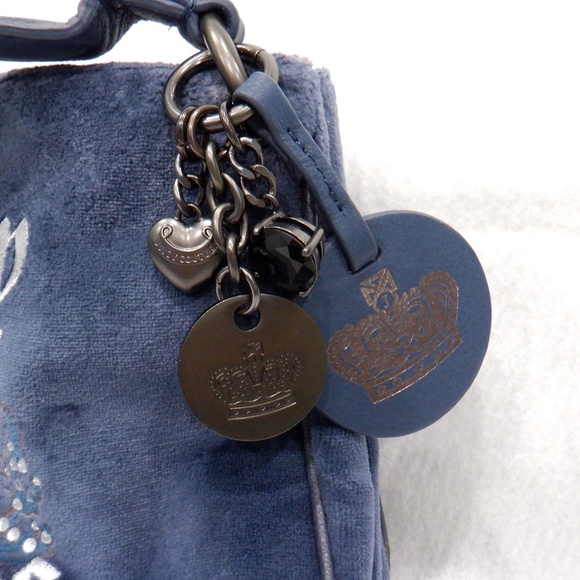 JUICY COUTURE Blue Velour Purse * Needs Repair * - Picture 6 of 11